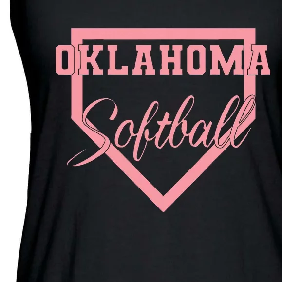 Oklahoma Softball Softball Plate Design Ladies Essential Flowy Tank