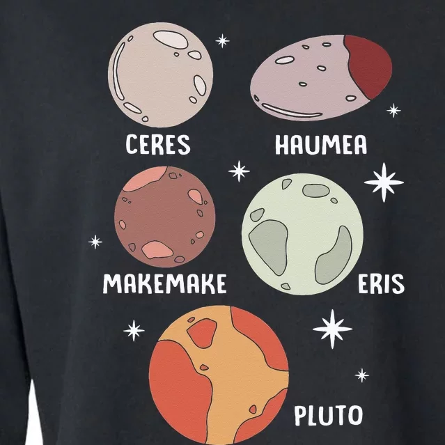 Outer Space Solar System Dwarf Planet Cropped Pullover Crew