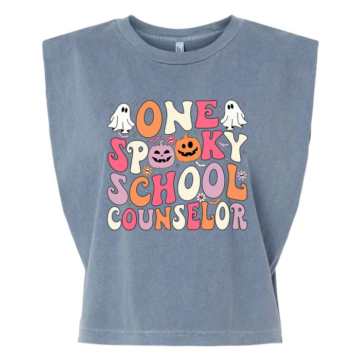 One Spooky School Counselor Halloween Teacher Counseling Garment-Dyed Women's Muscle Tee