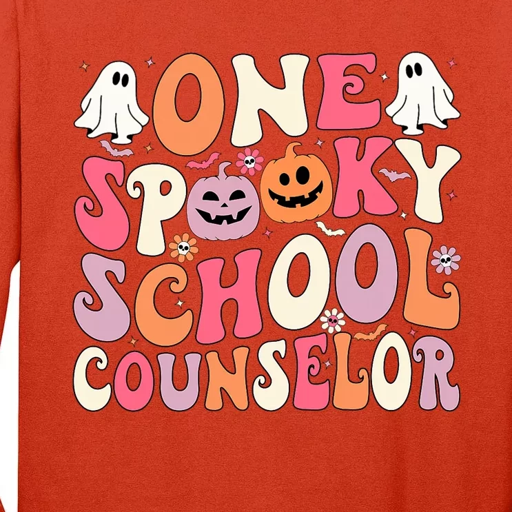 One Spooky School Counselor Halloween Teacher Counseling Tall Long Sleeve T-Shirt