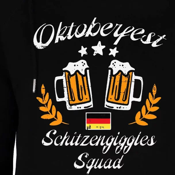 Oktoberfest Schitzengiggle Squad Bavarian Festival Womens Funnel Neck Pullover Hood