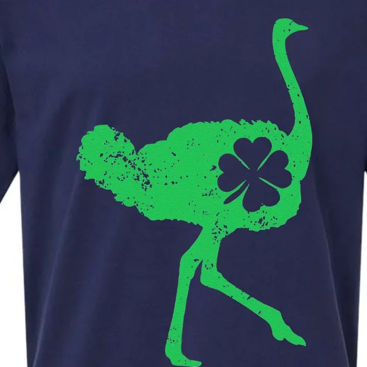 Ostrich Shamrock St. Patrick's Day Saint Paddy's Ostrich Sueded Cloud Jersey T-Shirt