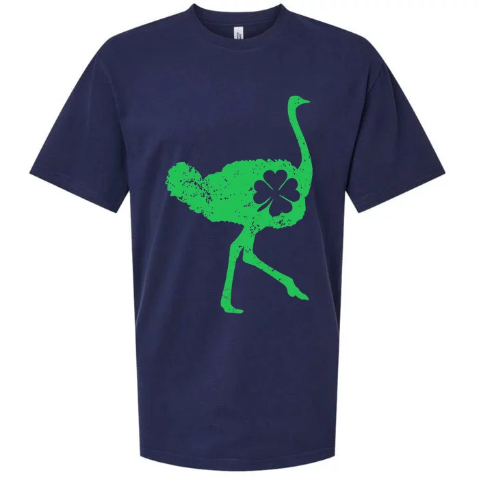 Ostrich Shamrock St. Patrick's Day Saint Paddy's Ostrich Sueded Cloud Jersey T-Shirt