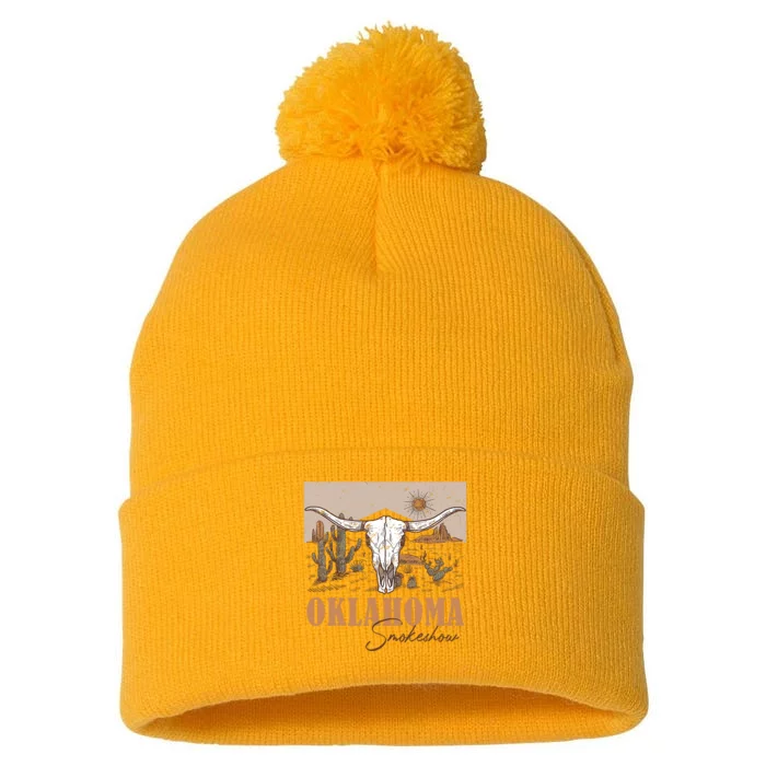 Oklahoma Smoke Show | Oklahoma Smokeshow Western Country Pom Pom 12in Knit Beanie