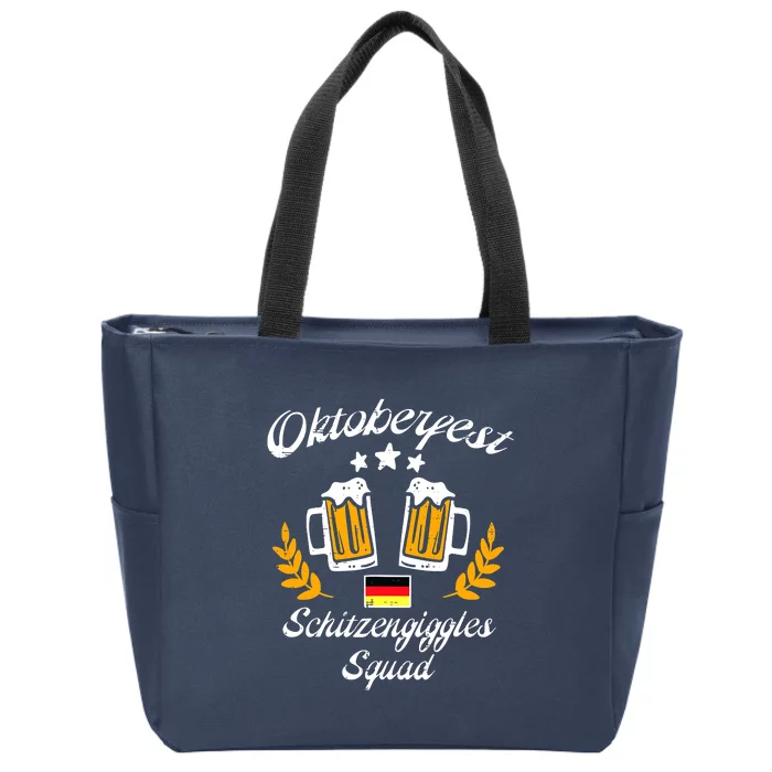 Oktoberfest Schitzengiggle Squad Bavarian Festival Zip Tote Bag