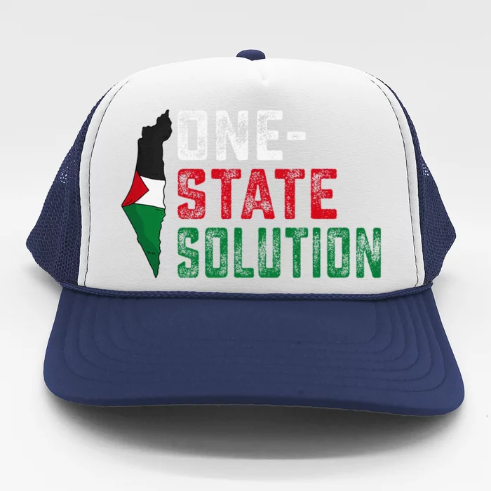 One State Solution Palestine Gaza Map Peace Statement Trucker Hat