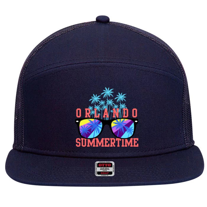 Orlando Summertime Shades Icon 7 Panel Mesh Trucker Snapback Hat