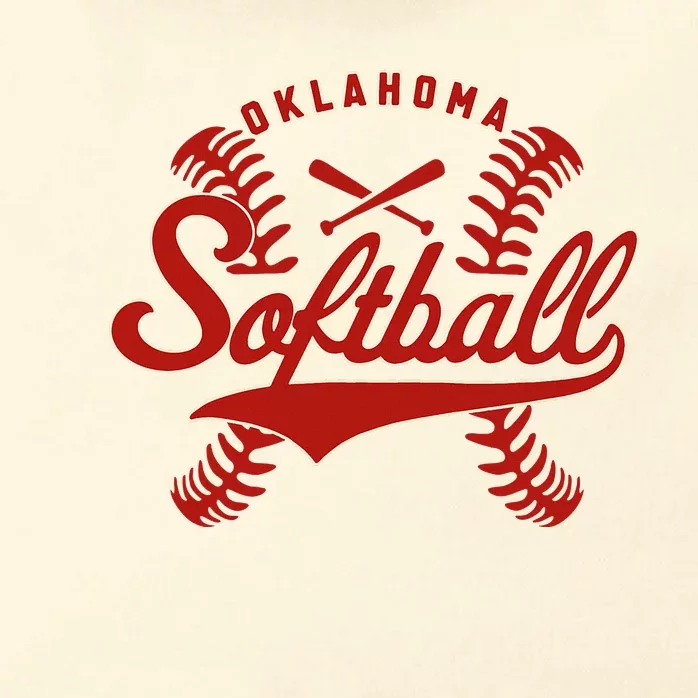 Oklahoma Softball Team Retro Softball Fan Zip Tote Bag