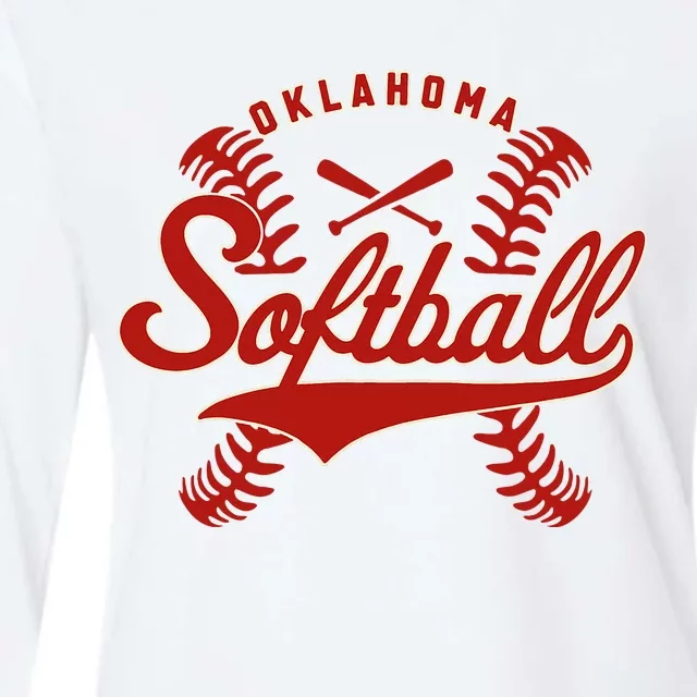 Oklahoma Softball Team Retro Softball Fan Womens Cotton Relaxed Long Sleeve T-Shirt