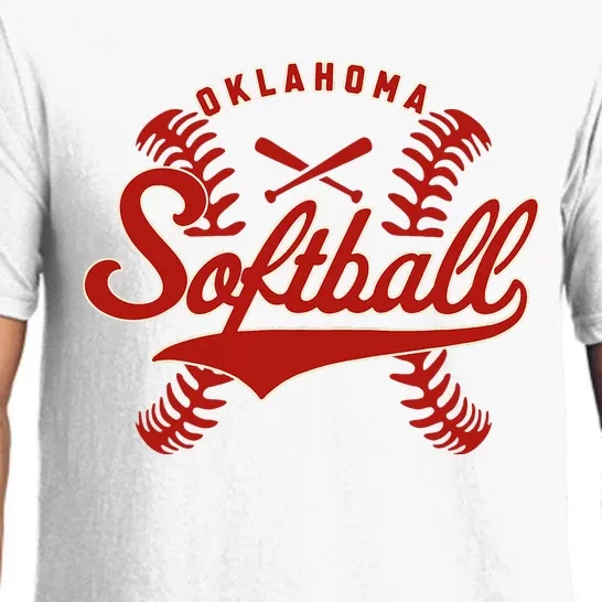 Oklahoma Softball Team Retro Softball Fan Pajama Set