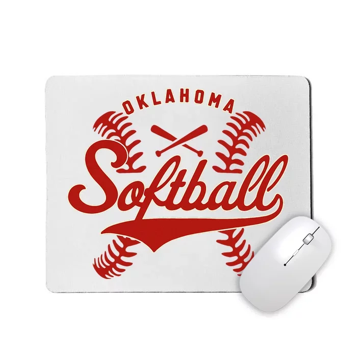 Oklahoma Softball Team Retro Softball Fan Mousepad