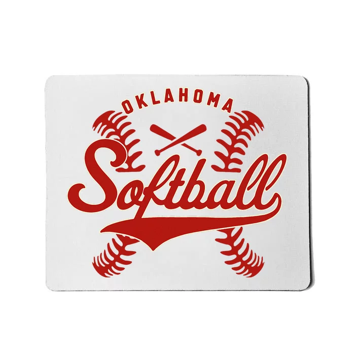 Oklahoma Softball Team Retro Softball Fan Mousepad