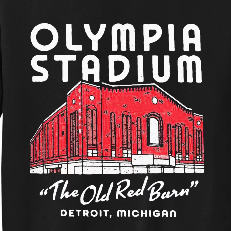 Olympia Stadium The Old Red Burn Detroit Michigan Tall Sweatshirt