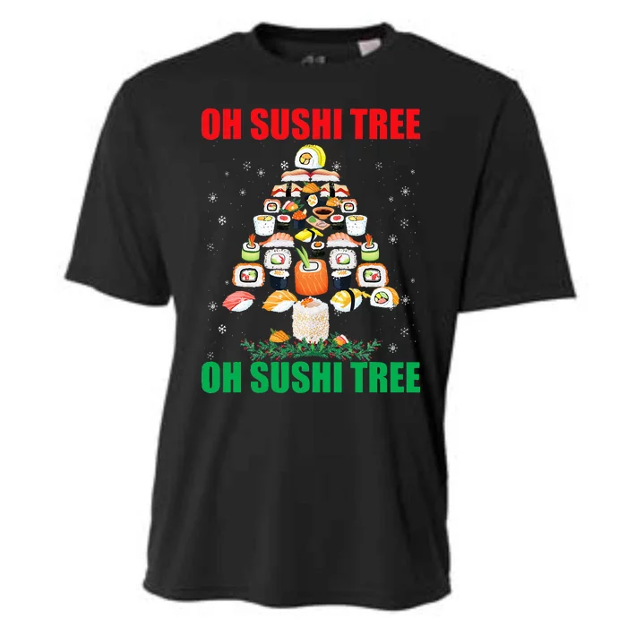 Oh Sushi Tree Funny Japanese Food Christmas Gift Cooling Performance Crew T-Shirt