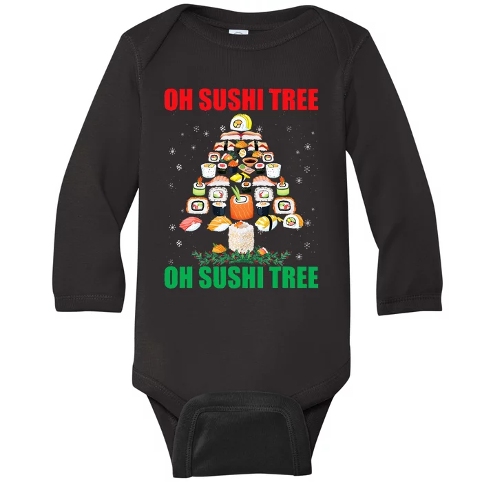 Oh Sushi Tree Funny Japanese Food Christmas Gift Baby Long Sleeve Bodysuit