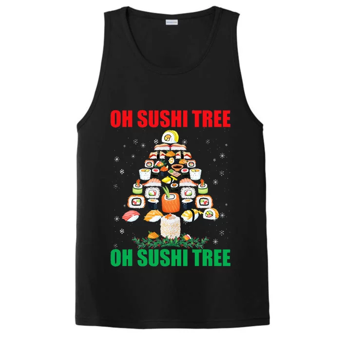 Oh Sushi Tree Funny Japanese Food Christmas Gift Performance Tank