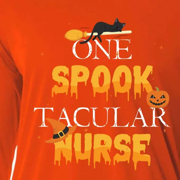 One Spook Tacular Nurse Spooky Halloween Holiday Gift Cooling Performance Long Sleeve Crew