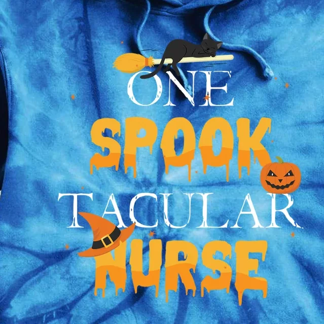 One Spook Tacular Nurse Spooky Halloween Holiday Gift Tie Dye Hoodie