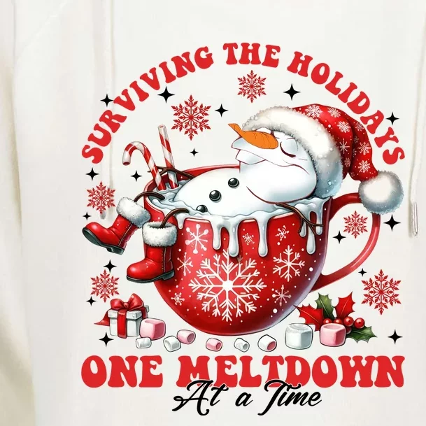 Olaf Surviving The Holidays One Meltdown At A Time Christmas Olaf In Womens Funnel Neck Pullover Hood