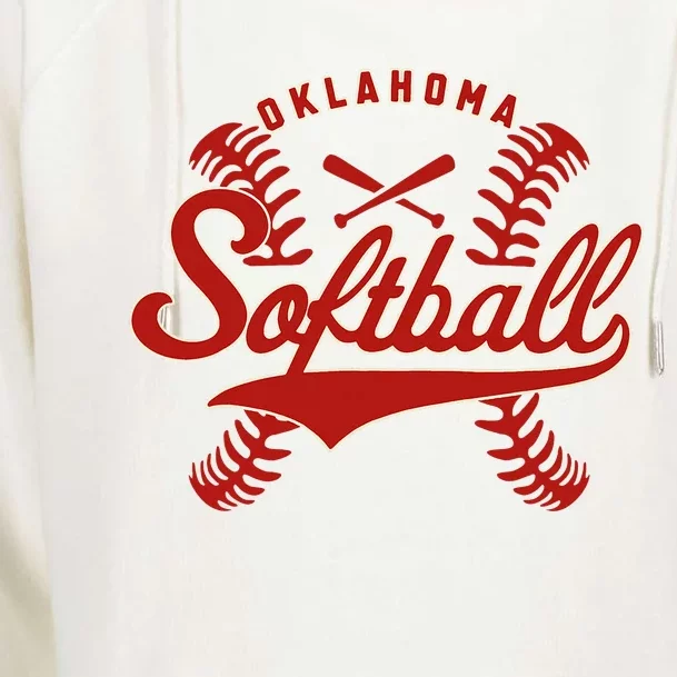 Oklahoma Softball Team Retro Softball Fan Womens Funnel Neck Pullover Hood