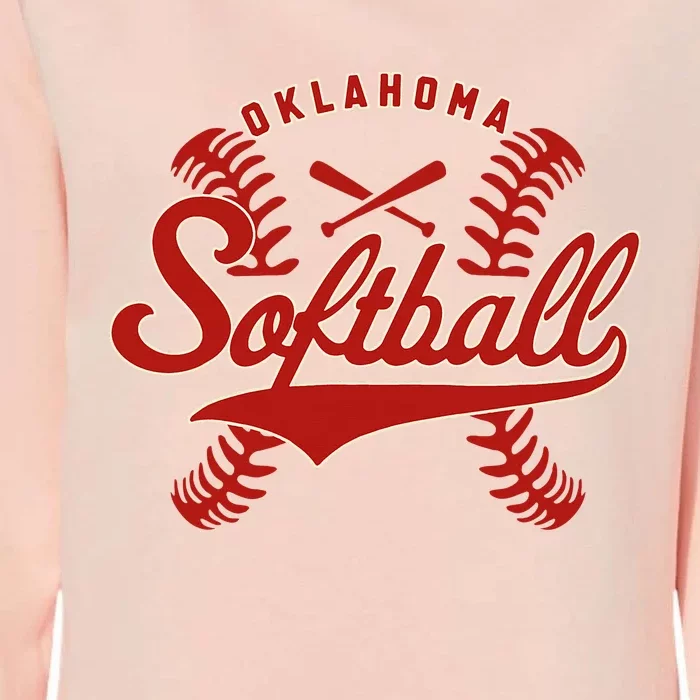 Oklahoma Softball Team Retro Softball Fan Womens California Wash Sweatshirt