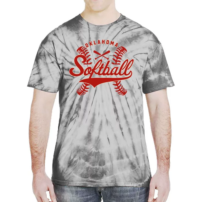 Oklahoma Softball Team Retro Softball Fan Tie-Dye T-Shirt