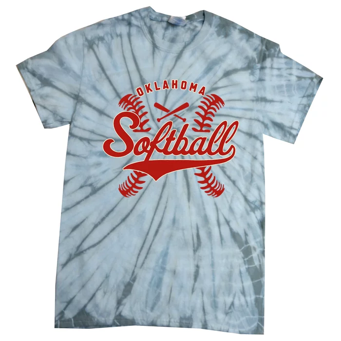 Oklahoma Softball Team Retro Softball Fan Tie-Dye T-Shirt