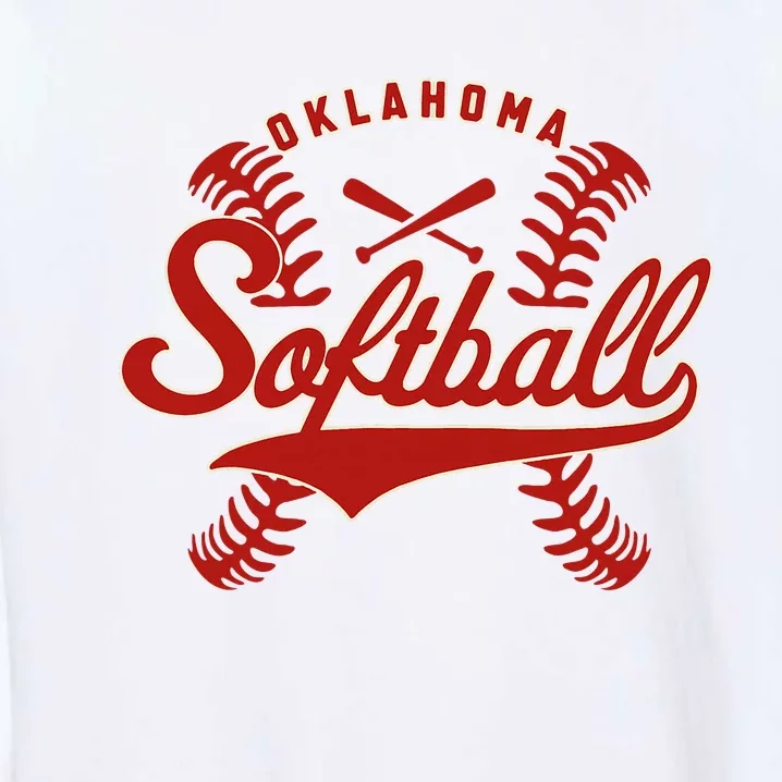 Oklahoma Softball Team Retro Softball Fan Garment-Dyed Sweatshirt