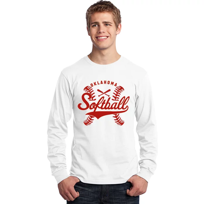 Oklahoma Softball Team Retro Softball Fan Long Sleeve Shirt