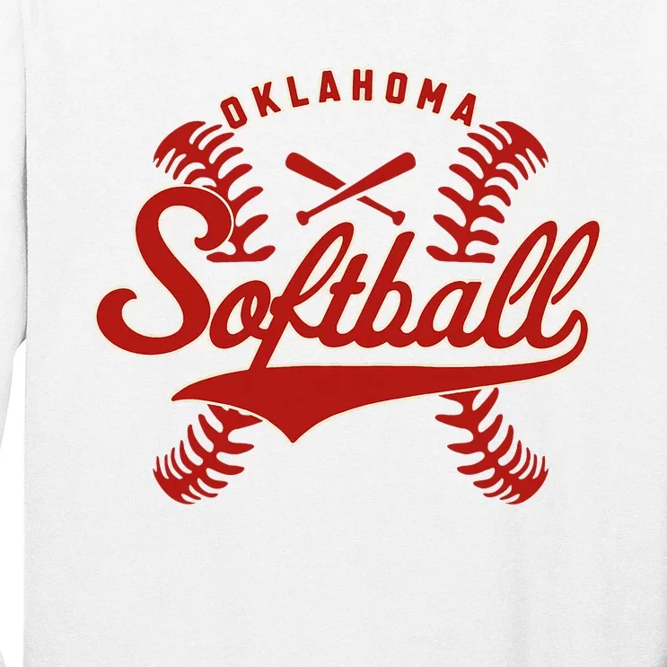 Oklahoma Softball Team Retro Softball Fan Long Sleeve Shirt