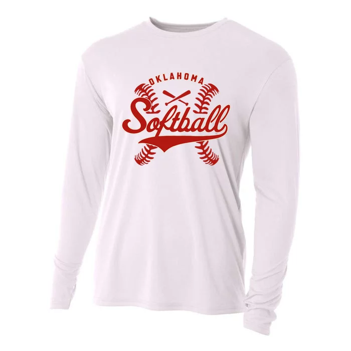 Oklahoma Softball Team Retro Softball Fan Cooling Performance Long Sleeve Crew