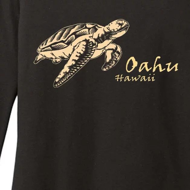 Oahu Sea Turtle Hawaii Aloha Waikiki Beach Sun Souvenir Gift Womens CVC Long Sleeve Shirt