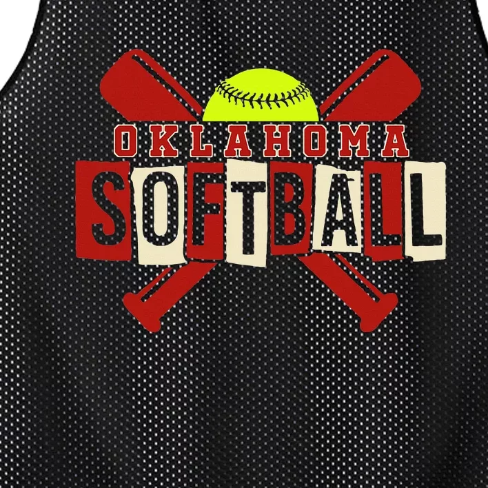 Oklahoma Softball Team Retro Softball Fan Mesh Reversible Basketball Jersey Tank