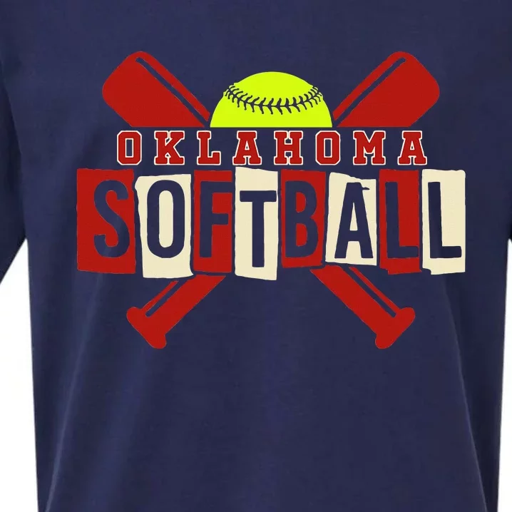 Oklahoma Softball Team Retro Softball Fan Sueded Cloud Jersey T-Shirt