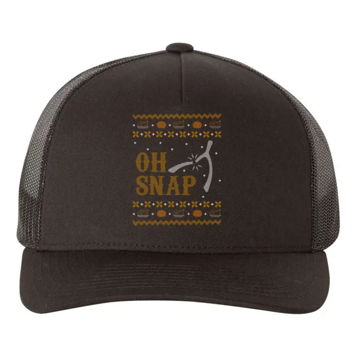 Oh Snap Turkey Wish Bone Ugly Sweater Thanksgiving Yupoong Adult 5-Panel Trucker Hat