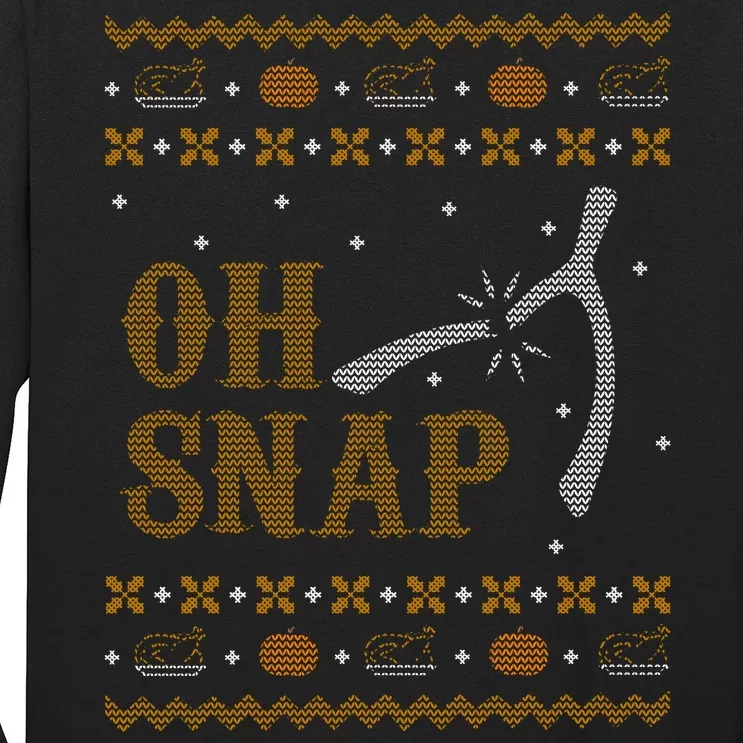 Oh Snap Turkey Wish Bone Ugly Sweater Thanksgiving Long Sleeve Shirt