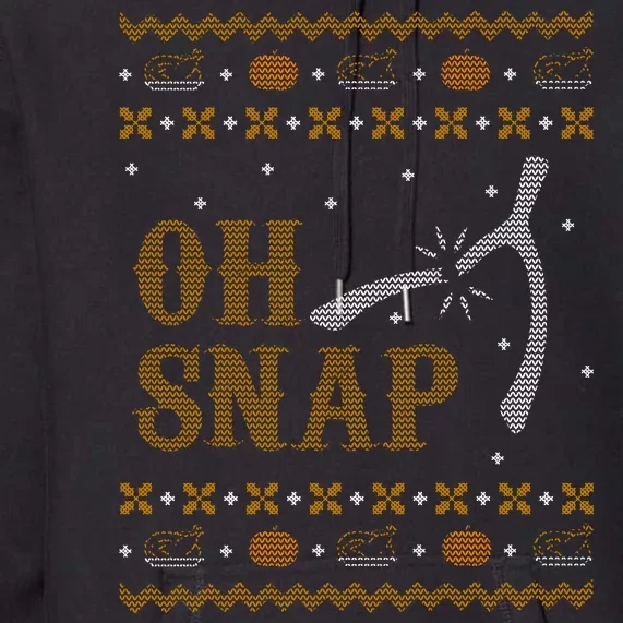 Oh Snap Turkey Wish Bone Ugly Sweater Thanksgiving Premium Hoodie