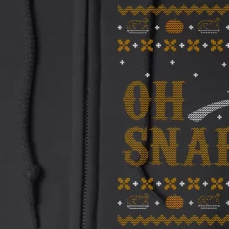 Oh Snap Turkey Wish Bone Ugly Sweater Thanksgiving Full Zip Hoodie