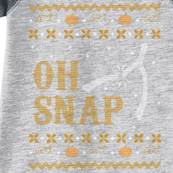 Oh Snap Turkey Wish Bone Ugly Sweater Thanksgiving Infant Baby Jersey Bodysuit