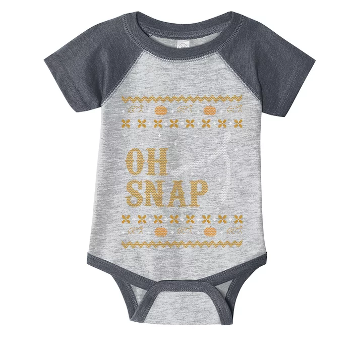 Oh Snap Turkey Wish Bone Ugly Sweater Thanksgiving Infant Baby Jersey Bodysuit