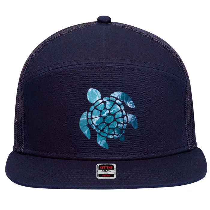 Ocean Sea Turtle Classic 7 Panel Mesh Trucker Snapback Hat