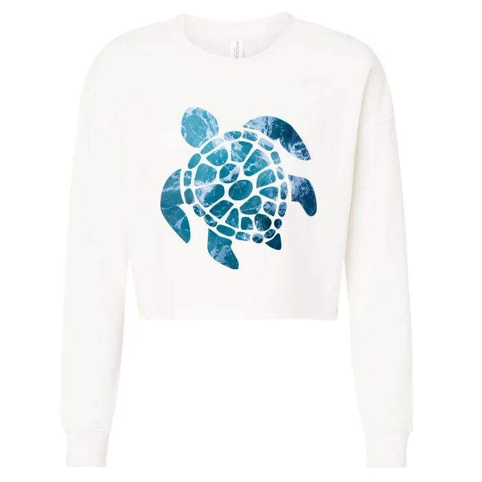 Ocean Sea Turtle Classic Cropped Pullover Crew