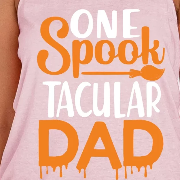 One Spook Tacular Dad Funny Spooky Dad Gift Women's Knotted Racerback Tank