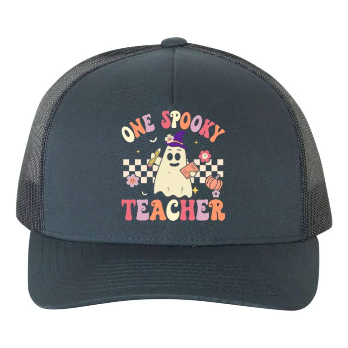 One Spooky Teacher Halloween Groovy Teacher Gift Yupoong Adult 5-Panel Trucker Hat