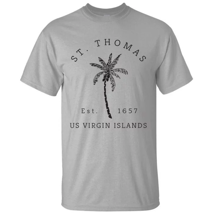 Original St. Thomas Virgin Islands Palm Tree Novelty Art Tall T-Shirt