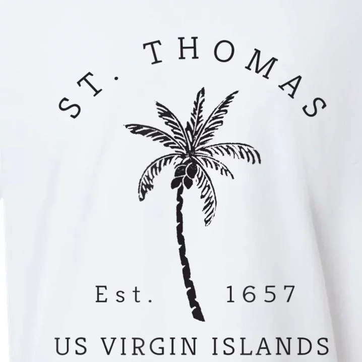 Original St. Thomas Virgin Islands Palm Tree Novelty Art Sueded Cloud Jersey T-Shirt