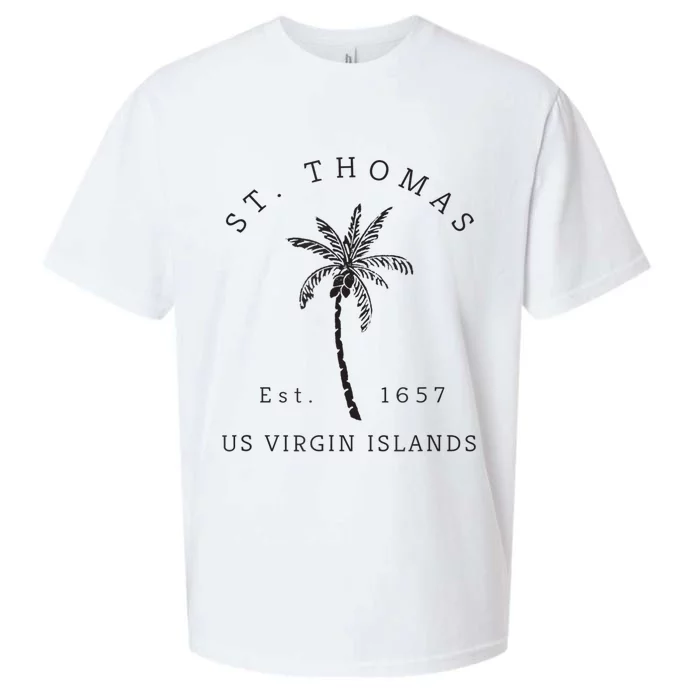 Original St. Thomas Virgin Islands Palm Tree Novelty Art Sueded Cloud Jersey T-Shirt