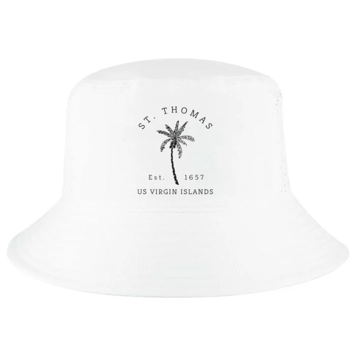 Original St. Thomas Virgin Islands Palm Tree Novelty Art Cool Comfort Performance Bucket Hat