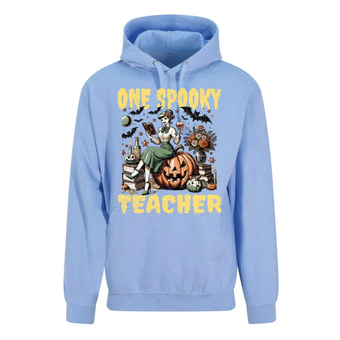 One Spooky Teacher Halloween Vintage Design Gift Unisex Surf Hoodie