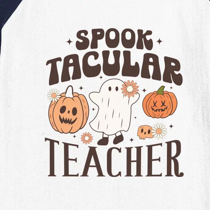 One Spooky Tacular Teacher Funny Teaching Halloween Gift Baseball Sleeve Shirt